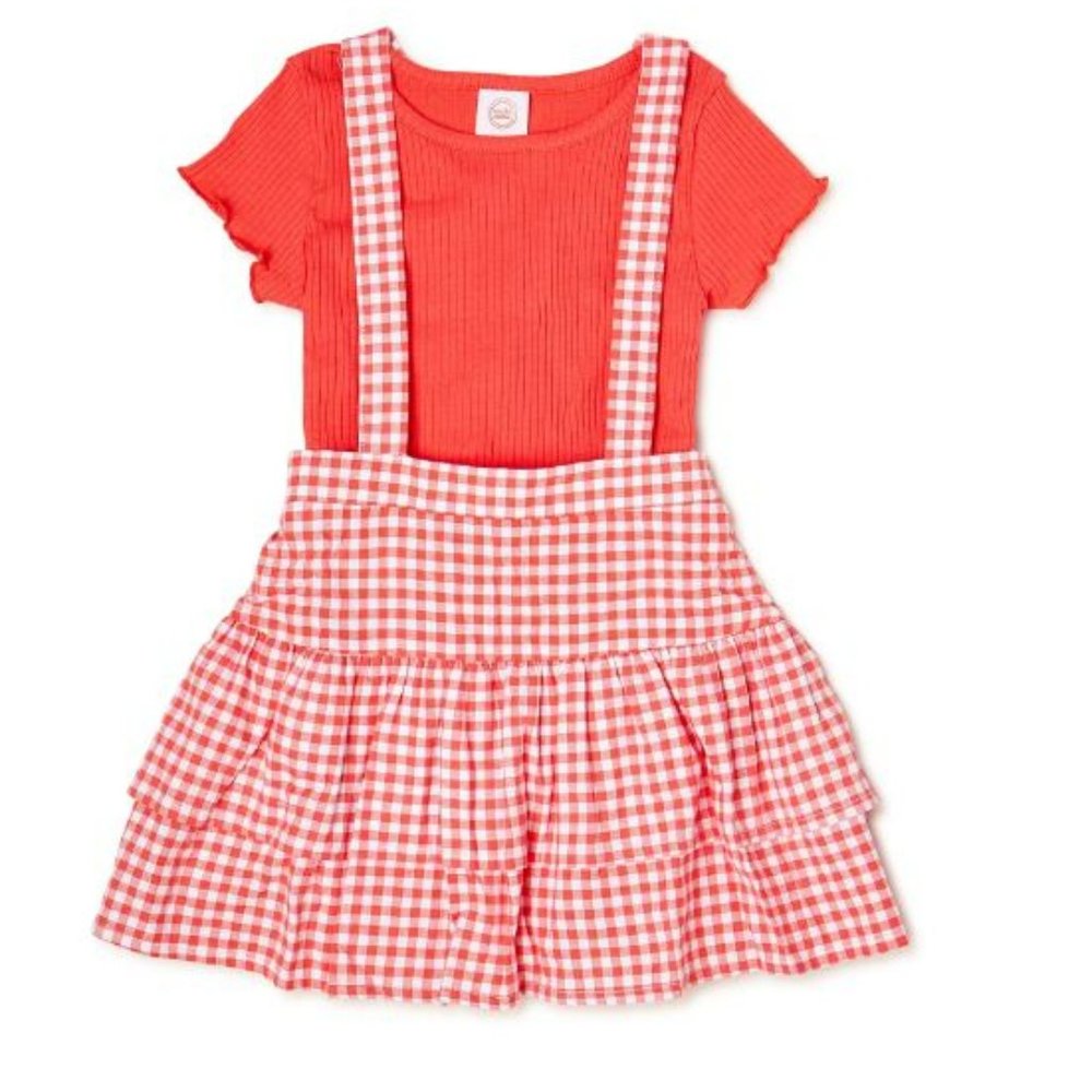 Toddler Girls’ Pinafore Set, 2-Piece Outfit - Size: 4T